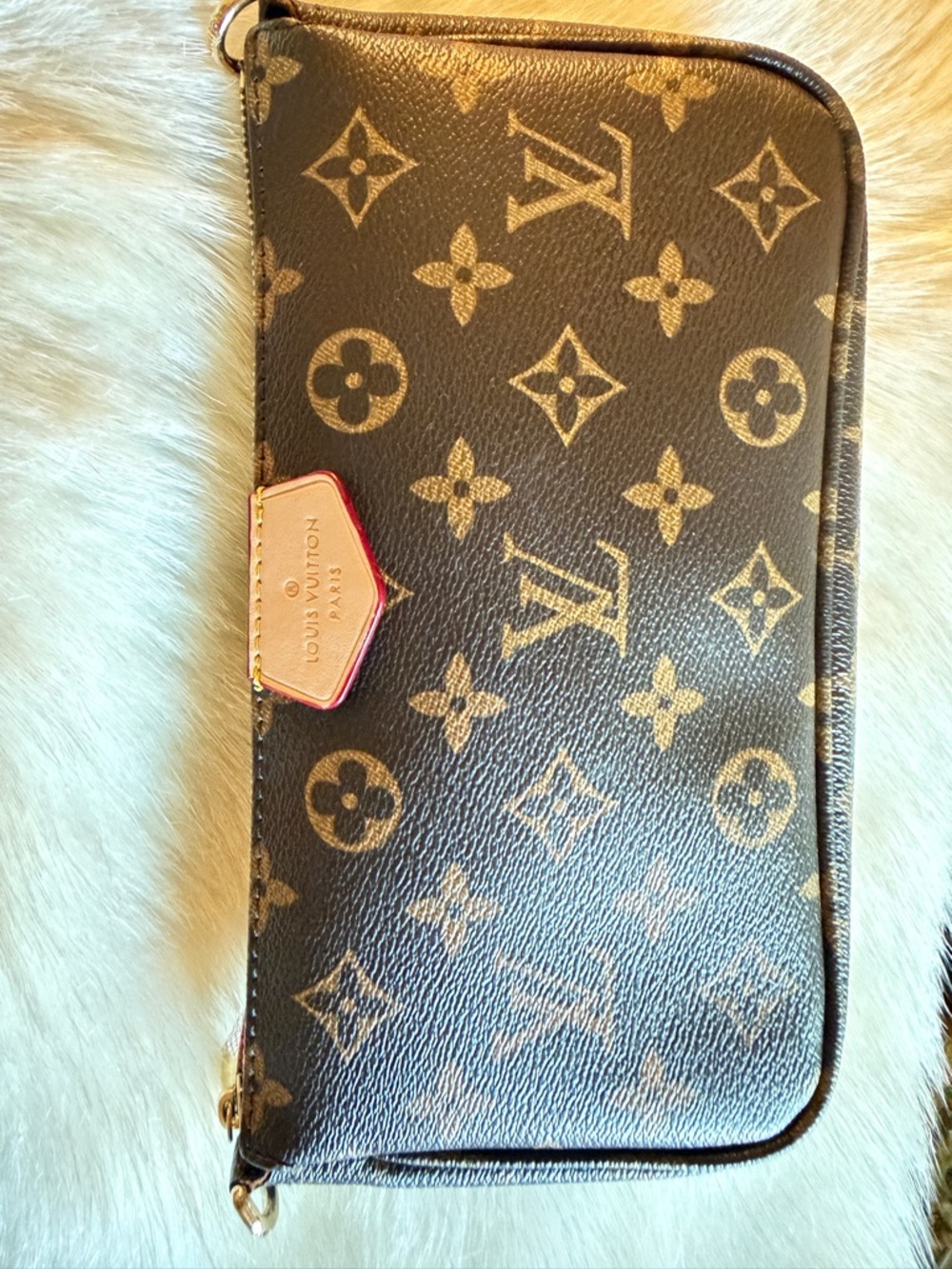 Louis Vuitton Monogram zip Pouchette In Box with Dust bag
